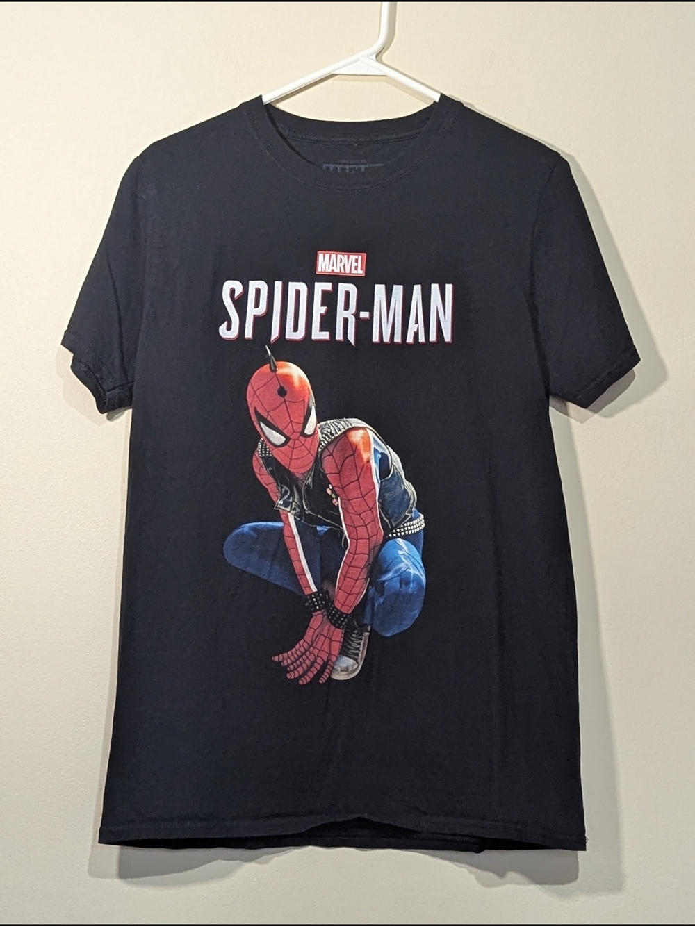 Marvel Spider Man Graphic T Shirt Mens Medium Black Tee Punk Style Superhero